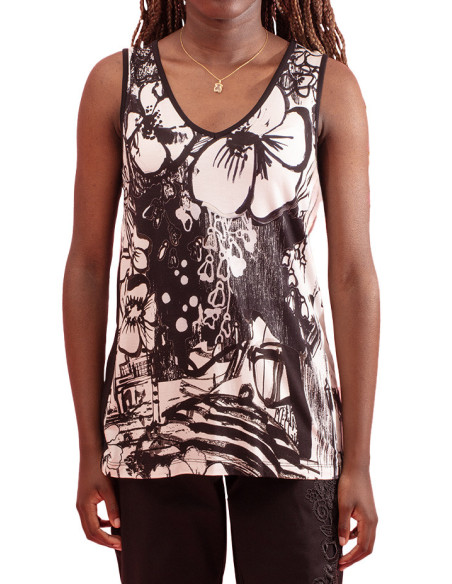 Top Vachel Léger et Doux avec Décolleté en V Maloka - Tops Femme Doux | Faroma