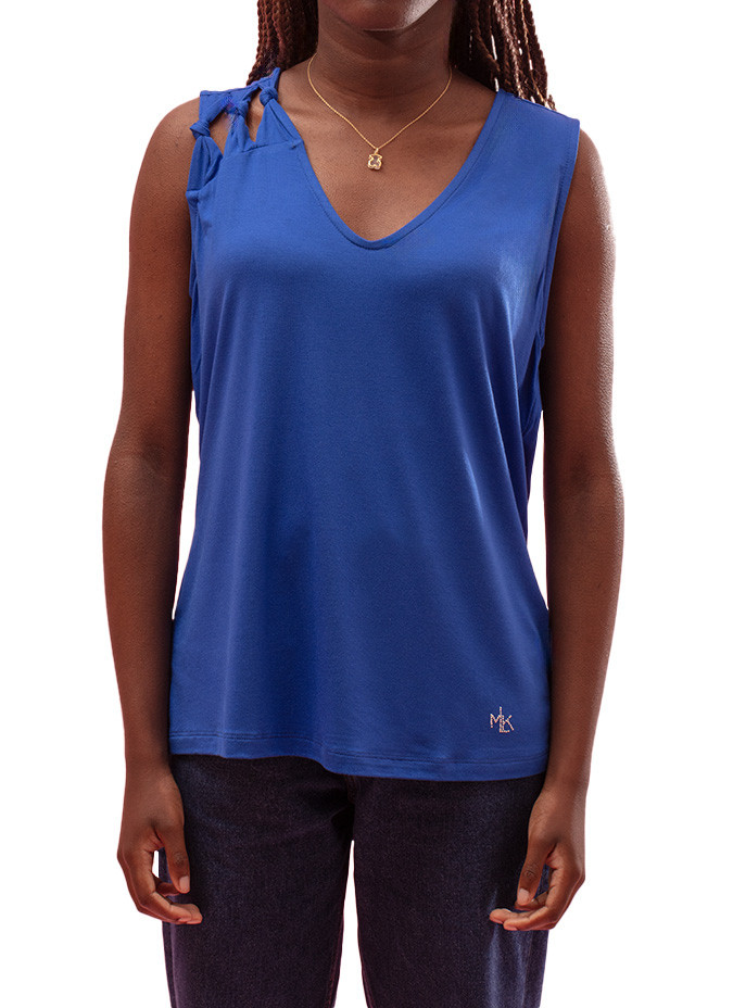 Top Lanita avec Nœuds sur la Bretelle Maloka - Tops Femme avec Détail Bretelle | Faroma