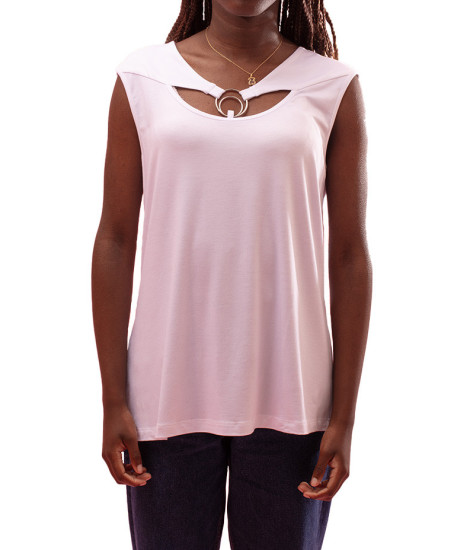 Top Lua avec Anneau Métallique au Décolleté Maloka - Tops Femme avec Détail Métallique | Faroma 2
