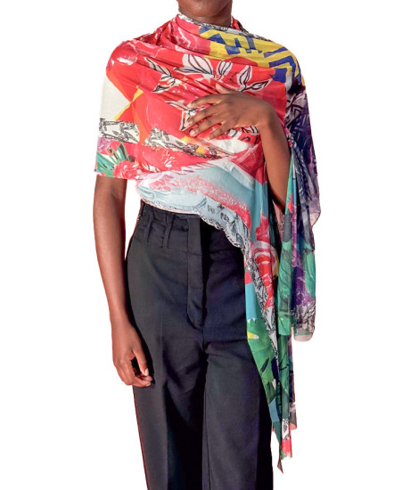 Maloka Fofis Floral Inspired Scarf - Women's Floral Scarves | Faroma 2