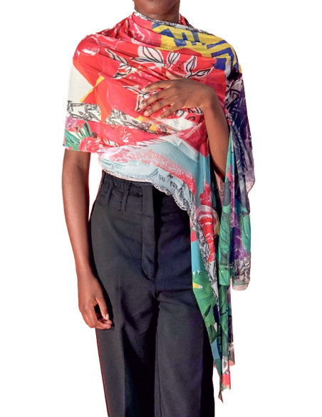 Maloka Fofis Floral Inspired Scarf - Women's Floral Scarves | Faroma
