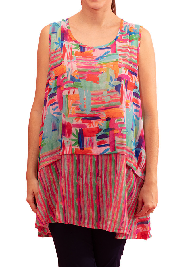 Gozé Naples Layered-Fabric Top - Women's Layered-Fabric Tops | Faroma
