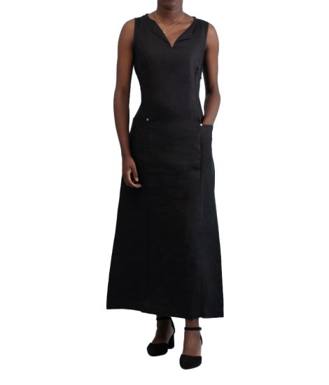 Robe Rustine Confortable avec Fente en Avant Maloka - Robes Femme Confortables avec Fente | Faroma