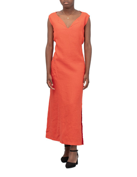 Robe Rustine Plonge avec Fente en Avant Maloka - Robes Femme avec Fente | Faroma