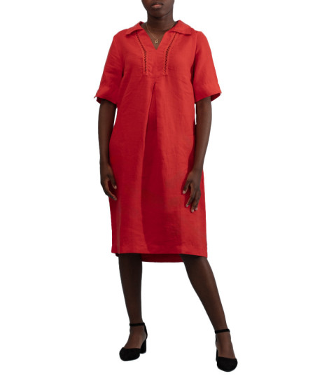 Robe Ramone Plonge Confortable Manches Courtes Maloka - Robes Femme Confortables | Faroma