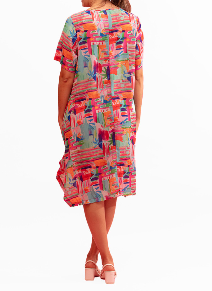 Túnica Nuite Peinture Estampada Colorida Gozé - Túnicas Femininas Estampadas Coloridas | Faroma