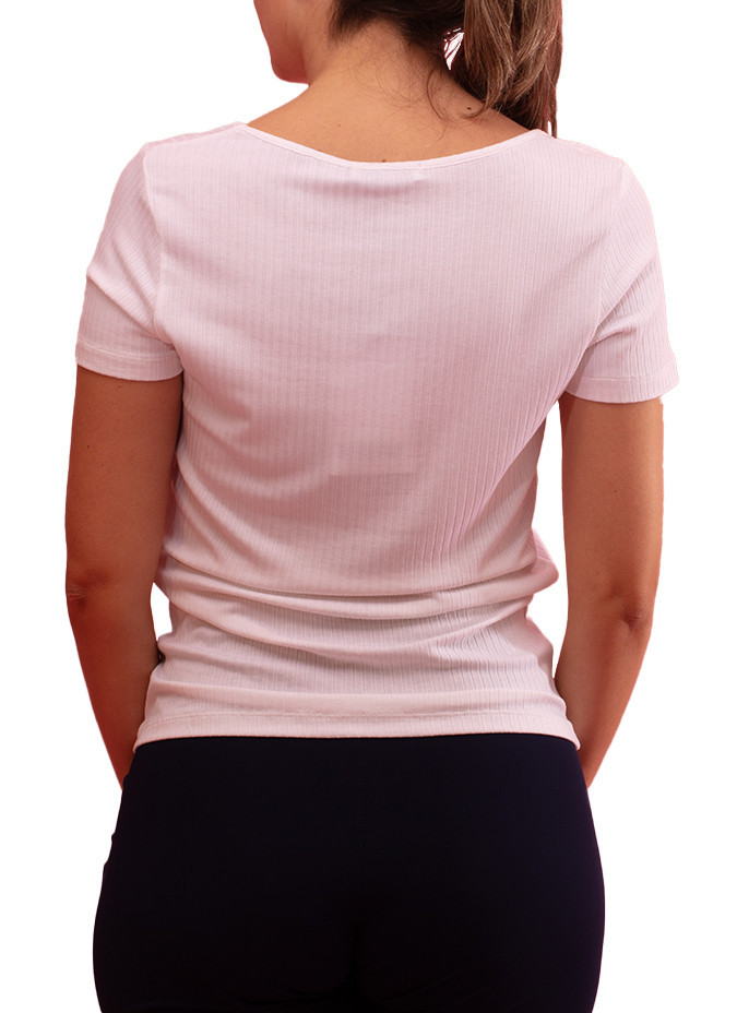 T-shirt Côtelée Fan avec Col en V Paul Brial - T-shirts Femme Côtelées | Faroma