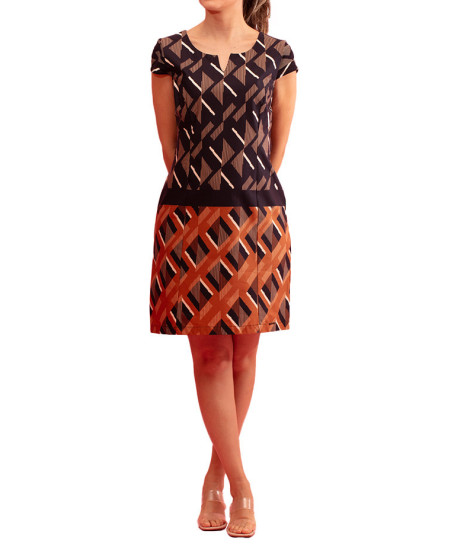 Robe Rythme Bis en Coton avec Inspirations Géométriques Paul Brial - Robes Géométriques | Faroma