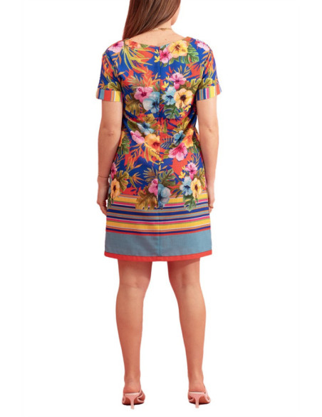 Robe Seychelles Imprimée avec Col en V Paul Brial - Robes Tropicales Femme | Faroma