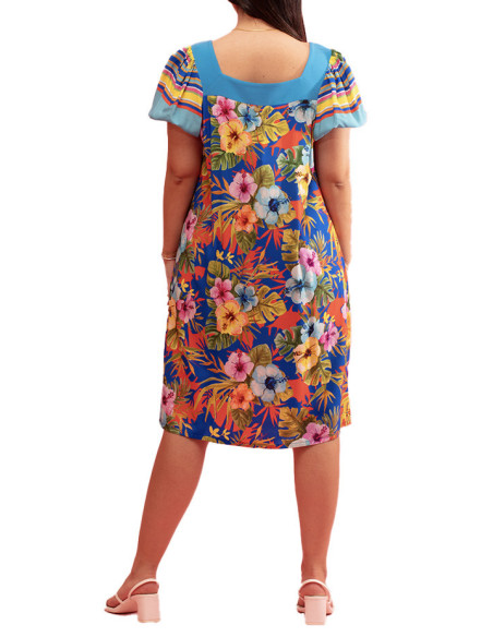 Vestido Tiare Estampado Floral de Manga Curta Paul Brial - Vestidos Florais de Manga Curta | Faroma