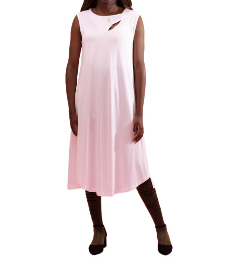 Robe Lenin avec Ouverture à l'Épaule Maloka - Robes Femme avec Ouverture Épaule | Faroma 2
