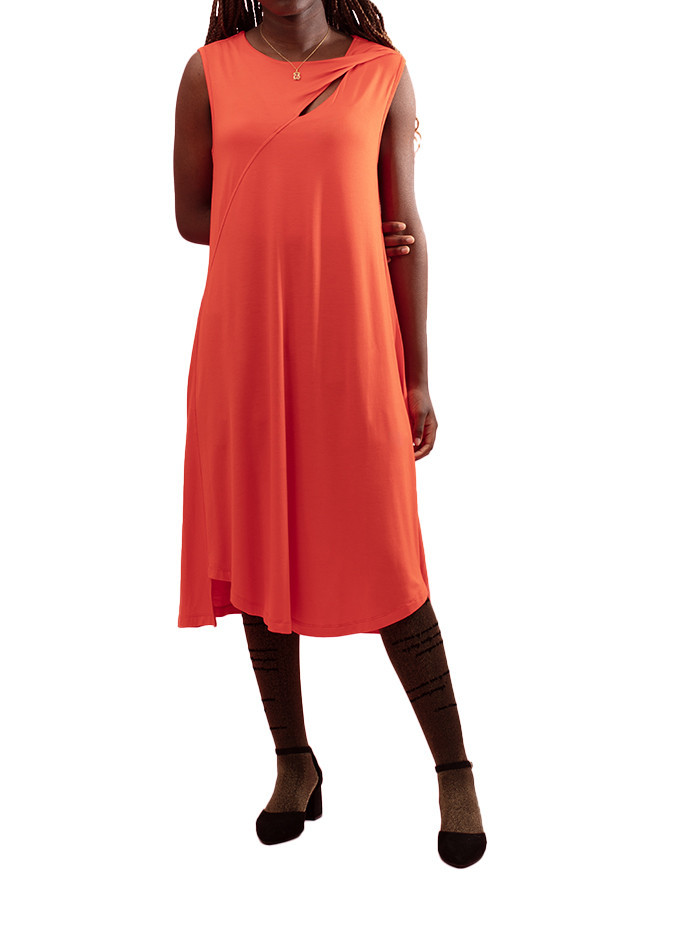 Robe Lenin avec Ouverture à l'Épaule Maloka - Robes Femme avec Ouverture Épaule | Faroma