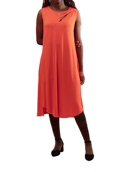 Robe Lenin avec Ouverture à l'Épaule Maloka - Robes Femme avec Ouverture Épaule | Faroma