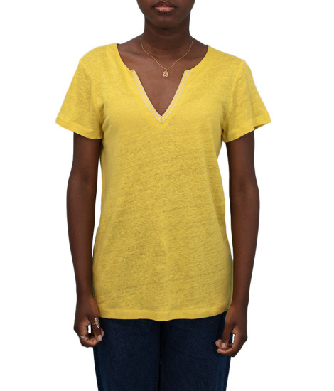 T-shirt Mervy com Detalhe Lurex no Decote Maloka - T-shirts Femininas com Lurex | Faroma