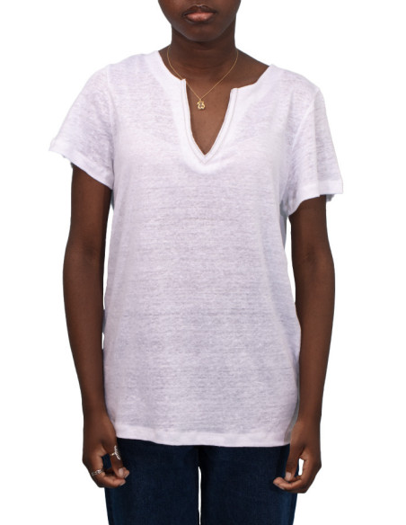 T-shirt Mervy com Detalhe Lurex no Decote Maloka - T-shirts Femininas com Lurex | Faroma