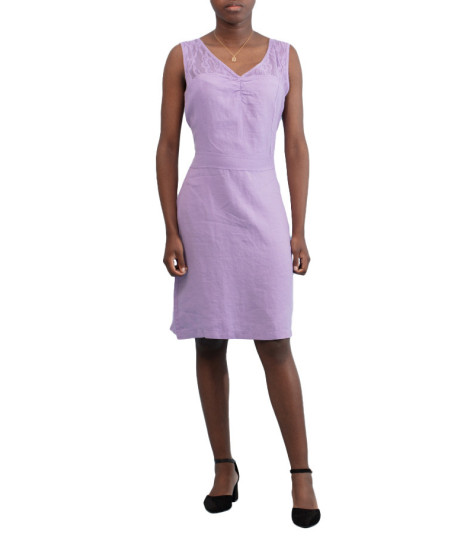 Robe Roux Plonge avec Détail en Dentelle Maloka - Robes Femme avec Dentelle | Faroma 2