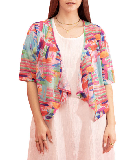 Manteau Nantes Doux avec Imprimés Colorés Gozé - Manteaux Femme Imprimés | Faroma