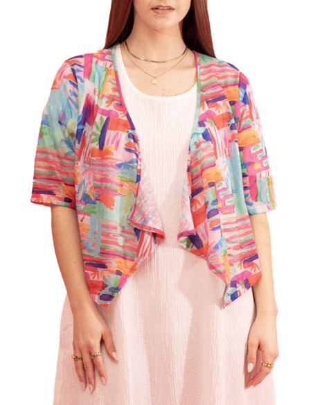 Gozé Nantes Soft Colourful Printed Coat - Women's Printed Coats | Faroma