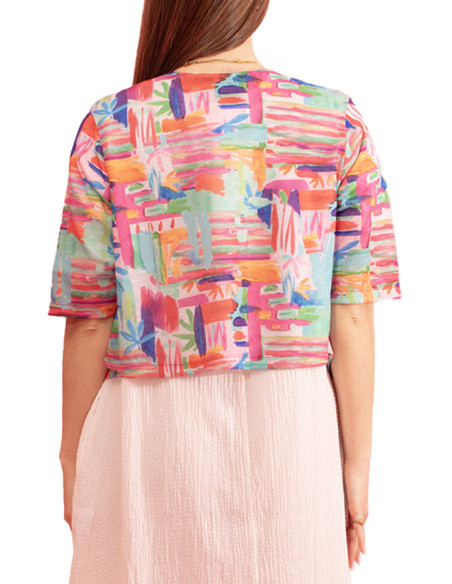 Gozé Nantes Soft Colourful Printed Coat - Women's Printed Coats | Faroma