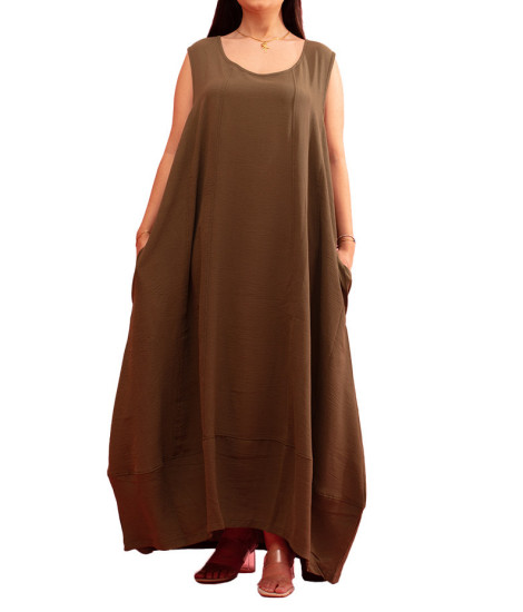 Robe Longue Ballon Nature Gozé - Robes Longues Ballon Femme | Faroma