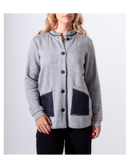 Manteau avec Col Rond Orestina Maloka - Manteaux Femme à Col Rond | Faroma