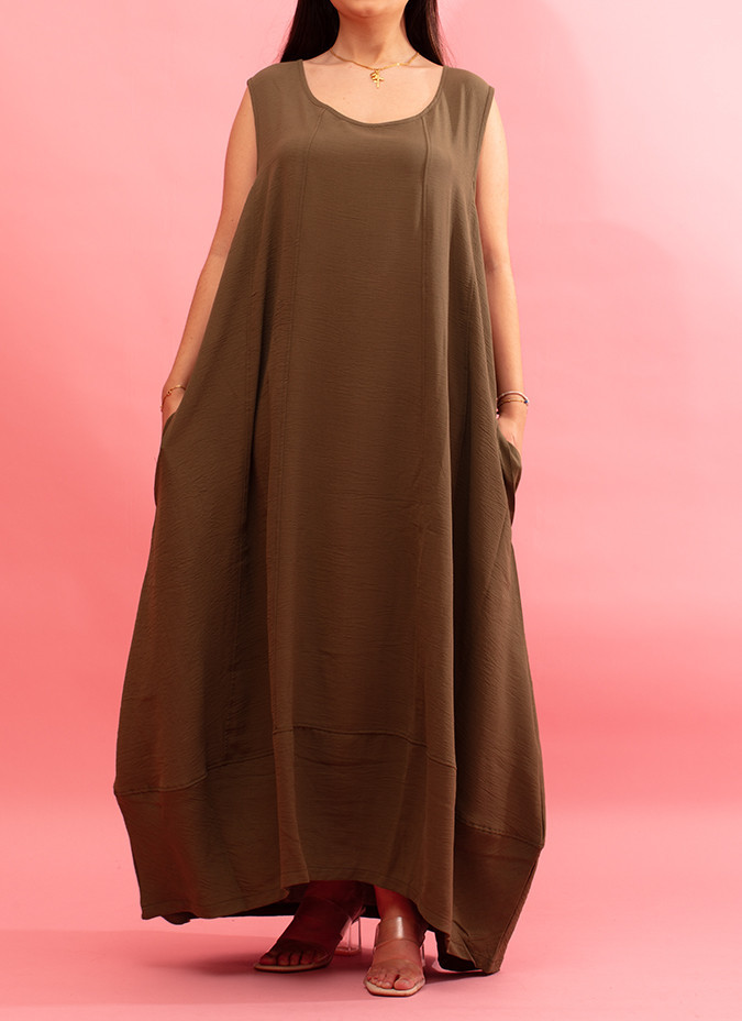 Robe longue en forme de ballon Nature