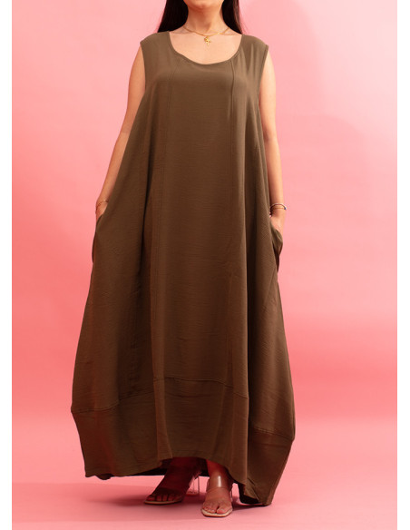 Robe longue en forme de ballon Nature