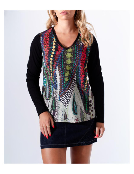 Pull avec Avant Imprimé Susan Maloka - Pulls Femme avec Imprimé | Faroma