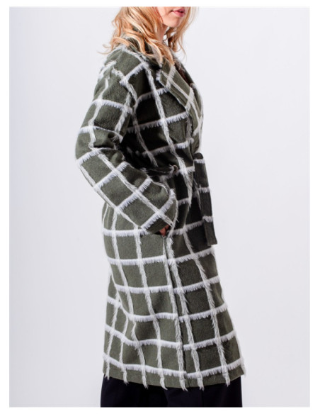 Maloka Thomas Khaki Long Belted Coat - Women's Long Coats | Faroma