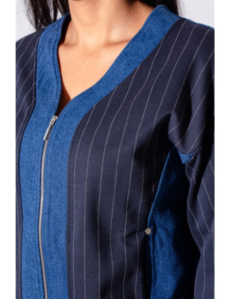 Veste en Jean Bobbie avec Décolleté en V Maloka - Vestes en Jean Femme | Faroma