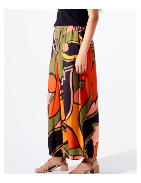 Pantalon Power en Viscose Imprimée Gozé - Pantalons Femme Imprimés | Faroma