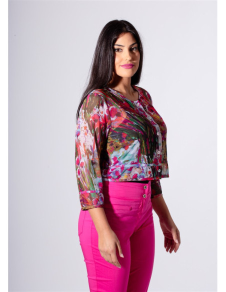 Gilet Web en Résille Maloka - Gilets Femme en Impression Résille | Faroma