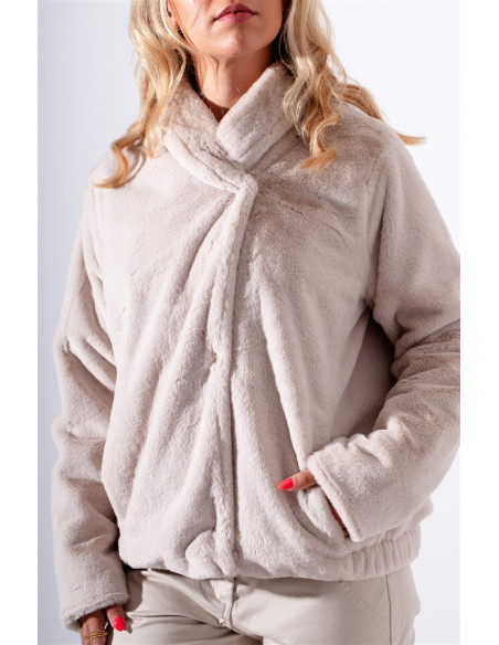 Manteau Ursel Beige Maloka - Manteaux Femme en Beige Élégant | Faroma