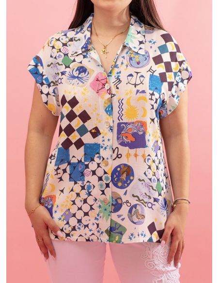 Chemisier Adelyn en Viscose Maloka - Chemisiers Femme en Viscose | Faroma