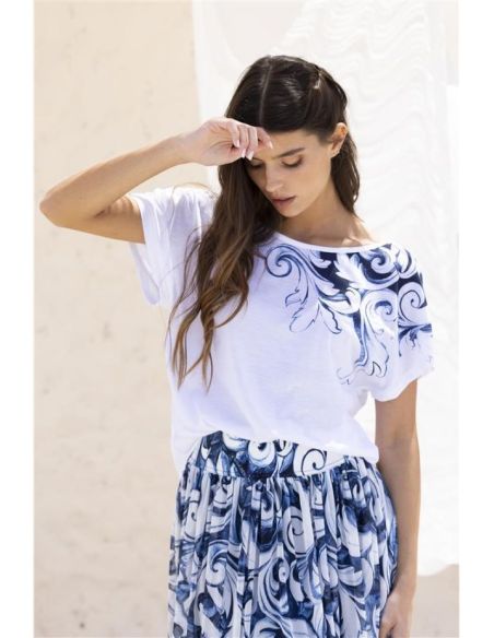 T-shirt Acanthe Paul Brial - T-shirts Femme Collection Rêve Bleu | Faroma