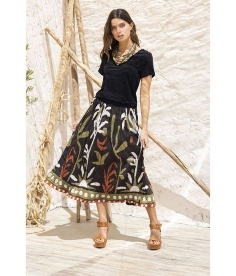 Paul Brial Soleil Skirt - Women's Skirts with Botanical Prints | Faroma