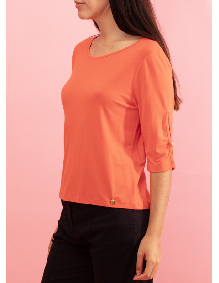 3/4 sleeve T-shirt with bows detail Julia