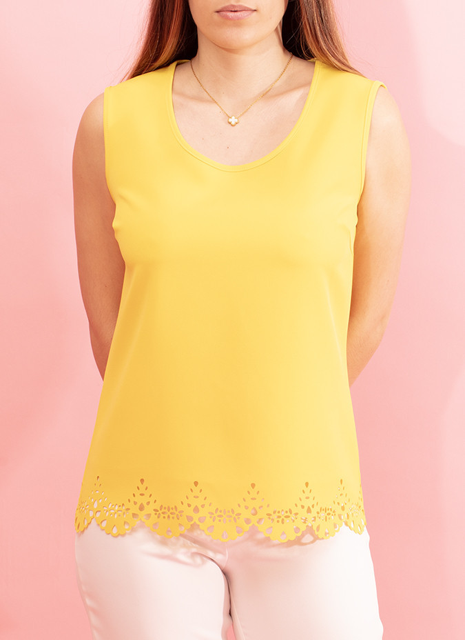 Top decote redondo pormenor bainha Kandy