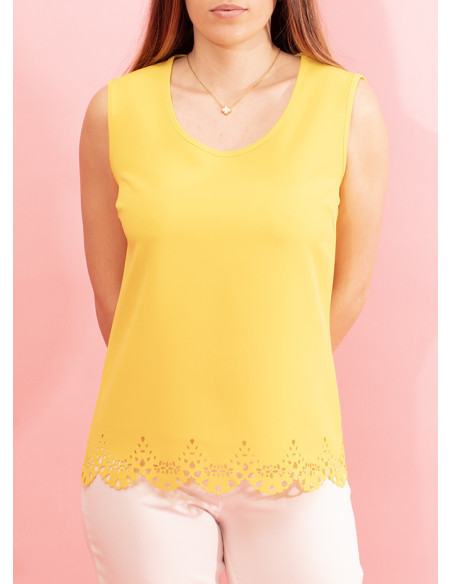 Top decote redondo pormenor bainha Kandy