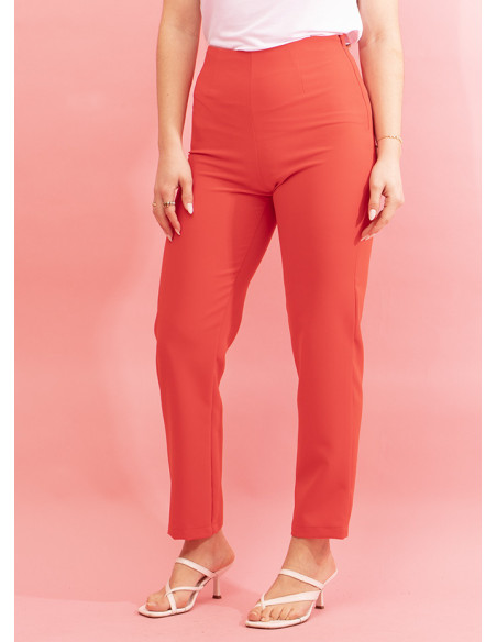 Twill trousers with a side zip Miss