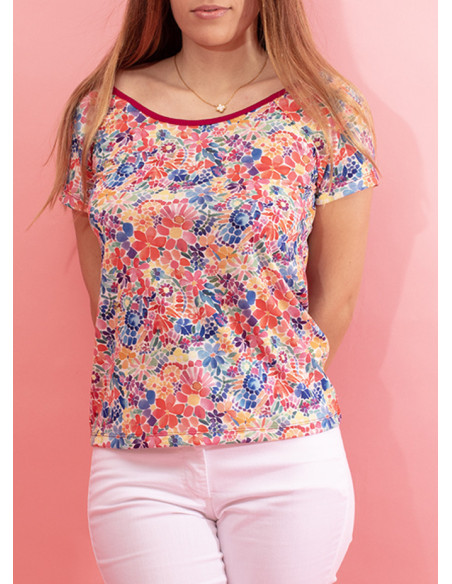 T-shirt confortável estampado floral Ceramique