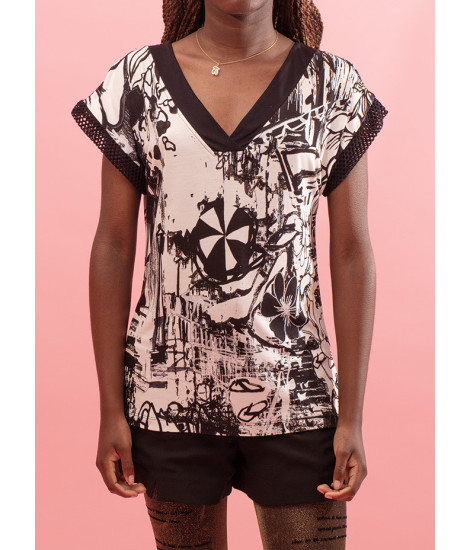 Gimena - T-shirt à encolure dégagée